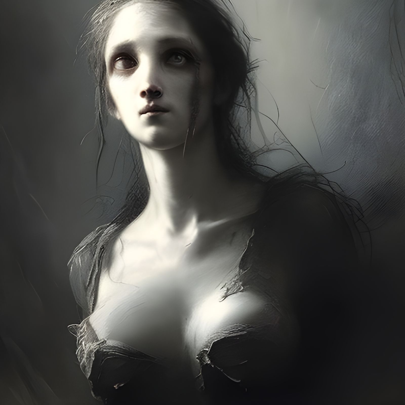 Haunting Eyes: A Gothic Horror Illustration