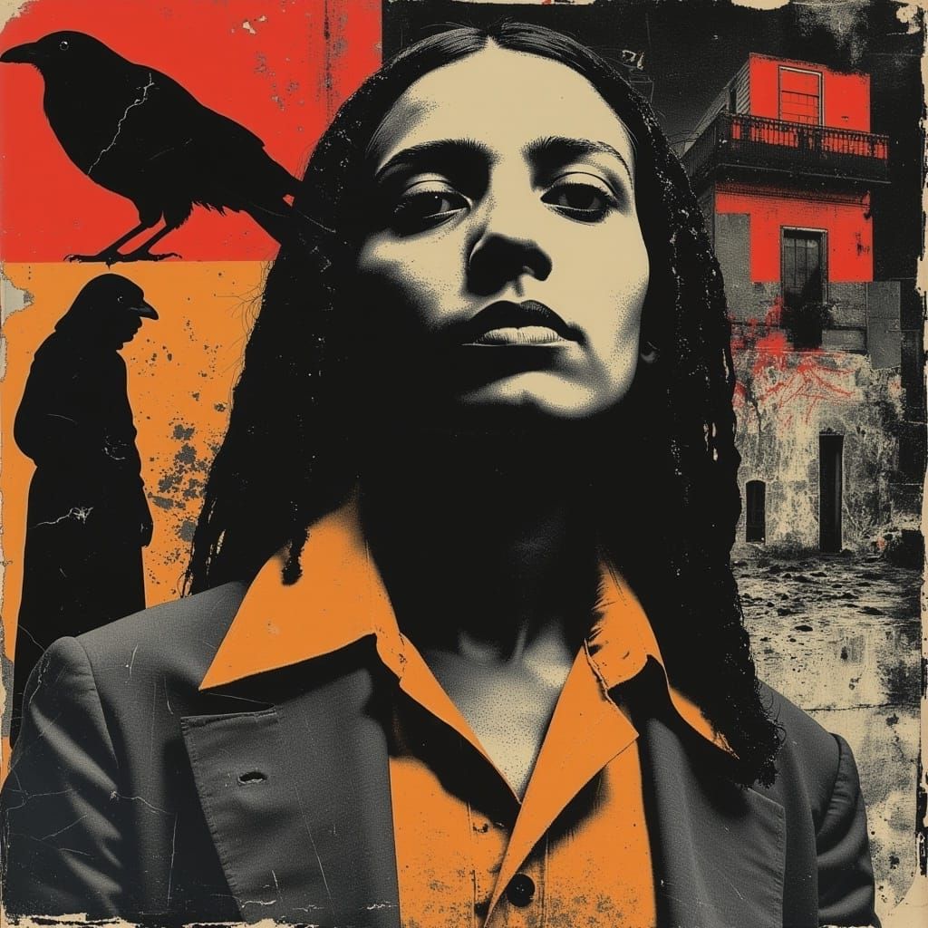 African American Man in Vibrant Psychedelic Dream