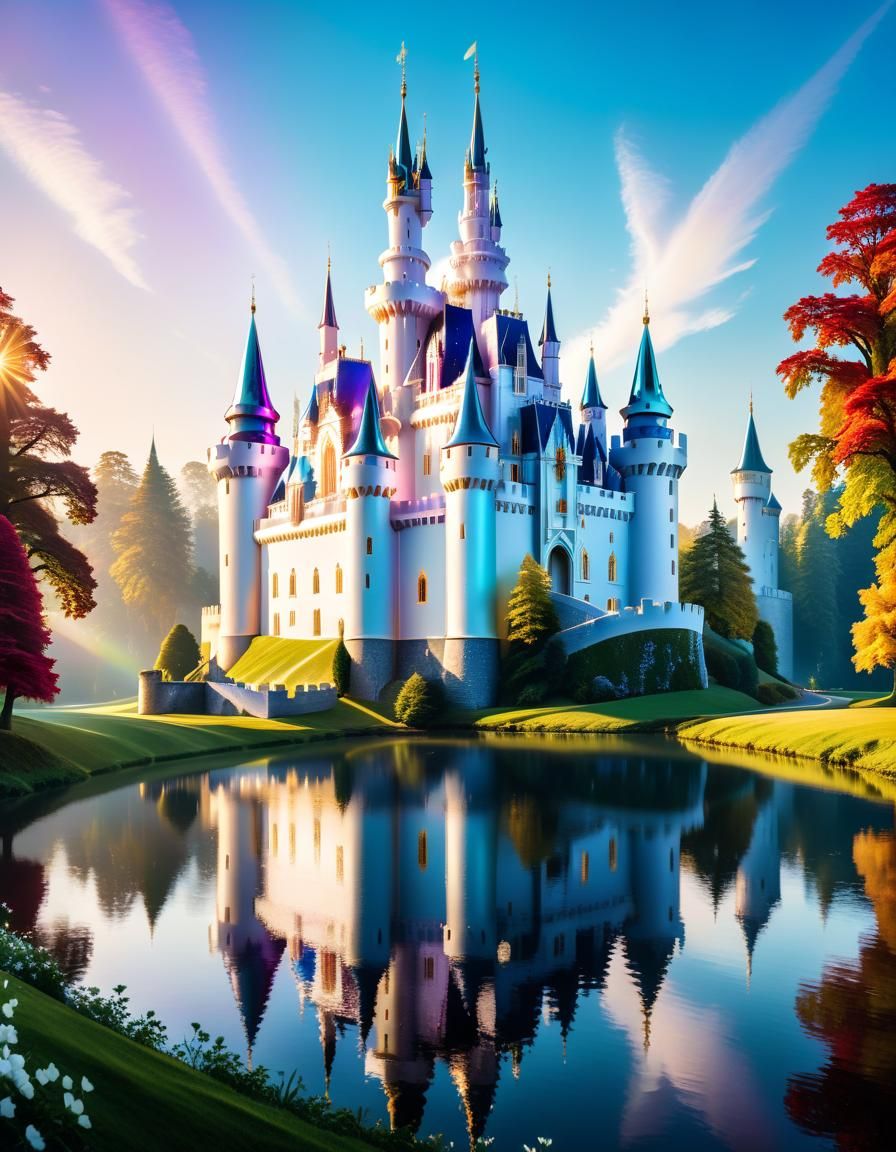 White iridescent castle