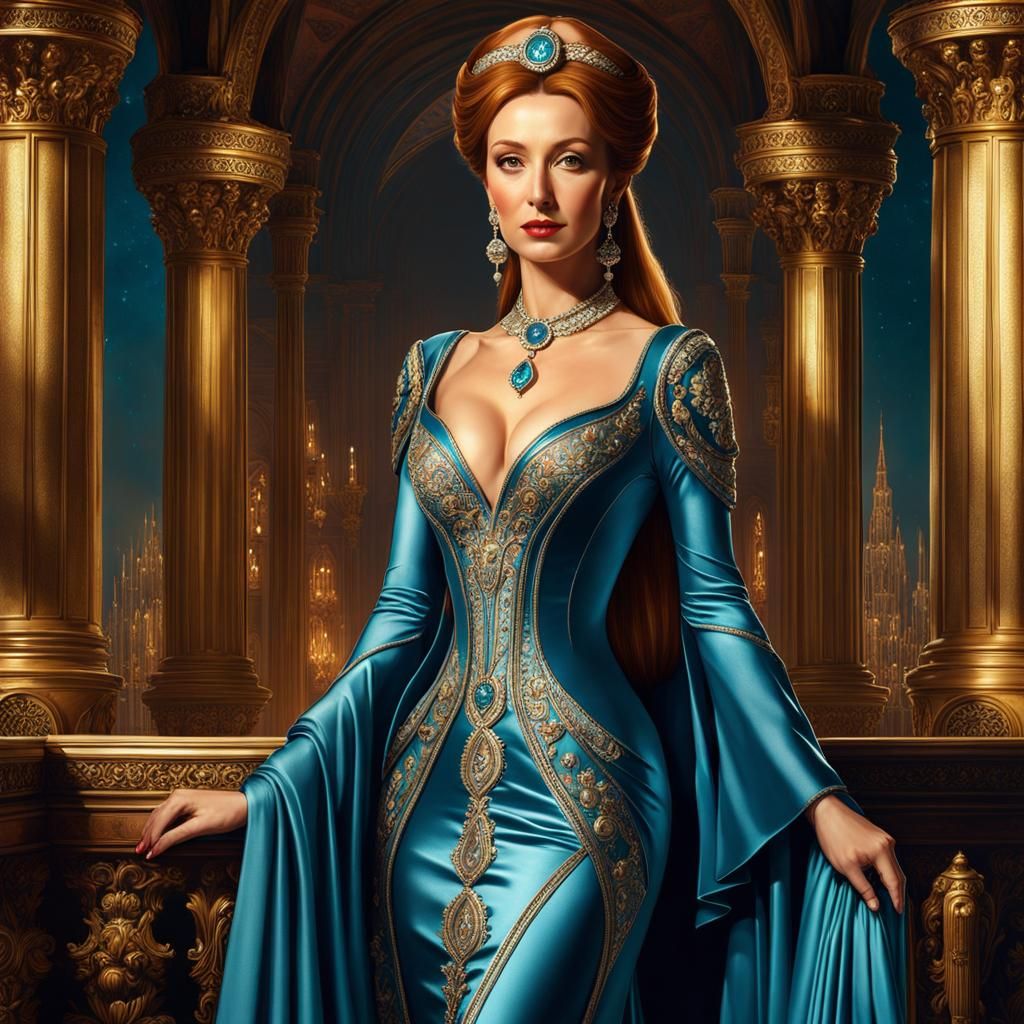 Jane Seymour in a evening dress