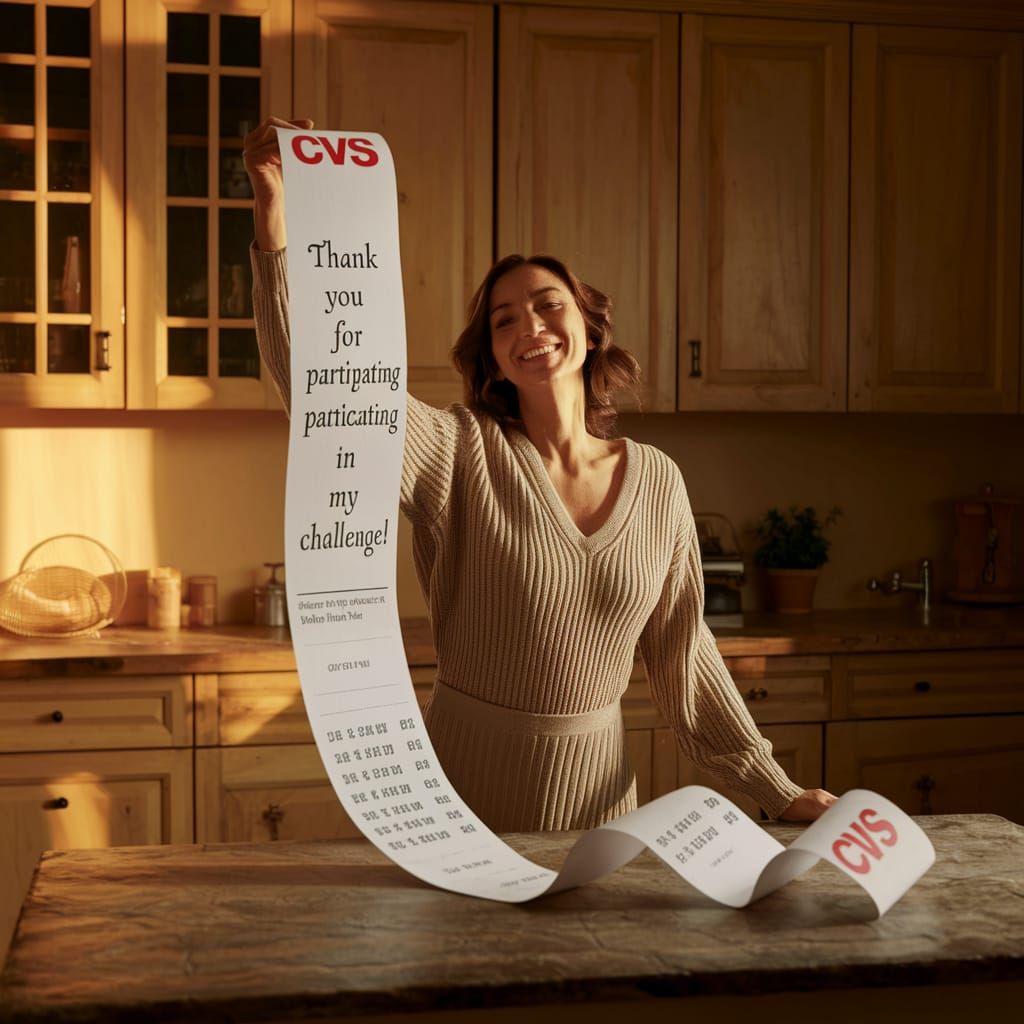 Woman Proudly Displays Extra-Long 'Thank You' Receipt