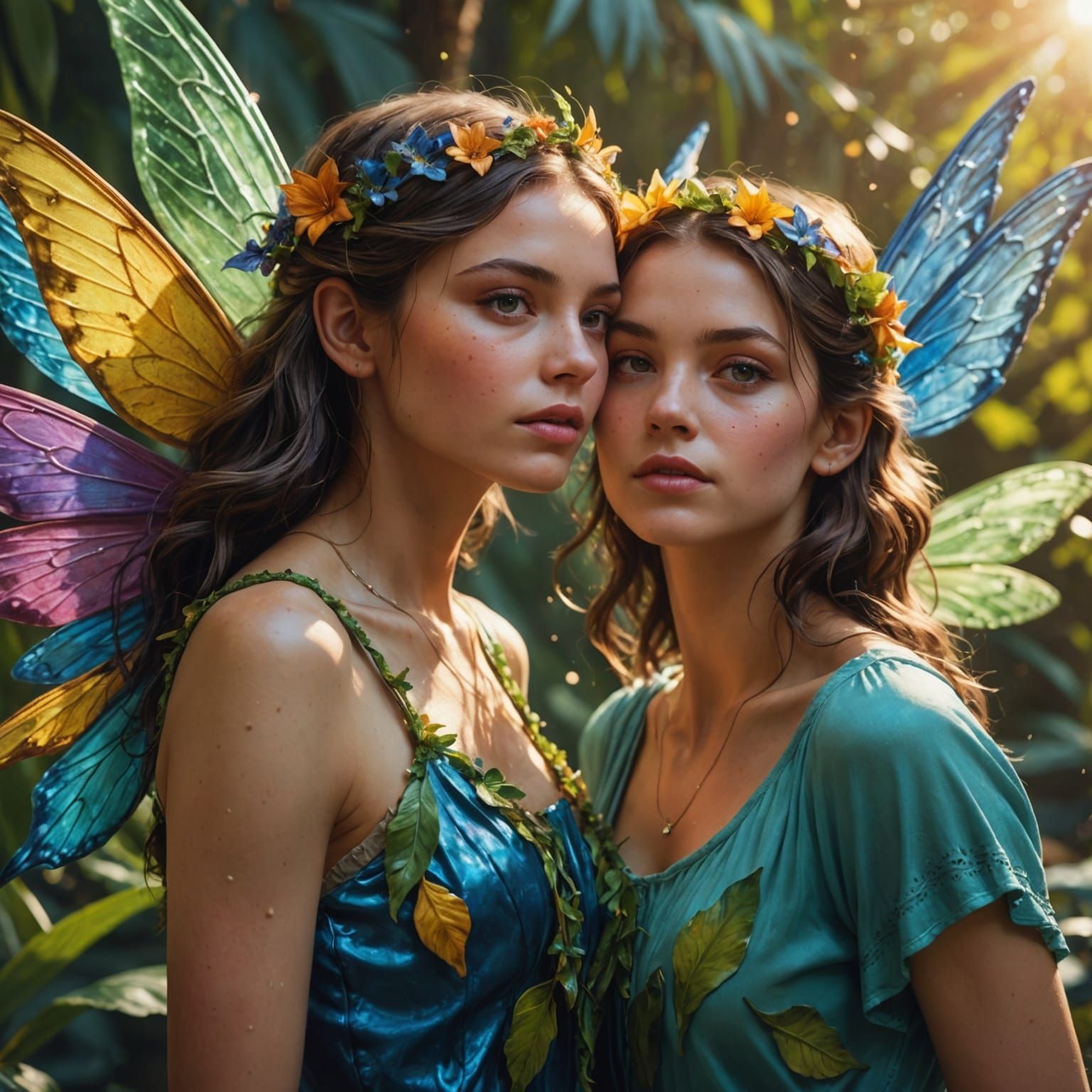 Fairies on Vacation in Hyperrealistic Splash Art