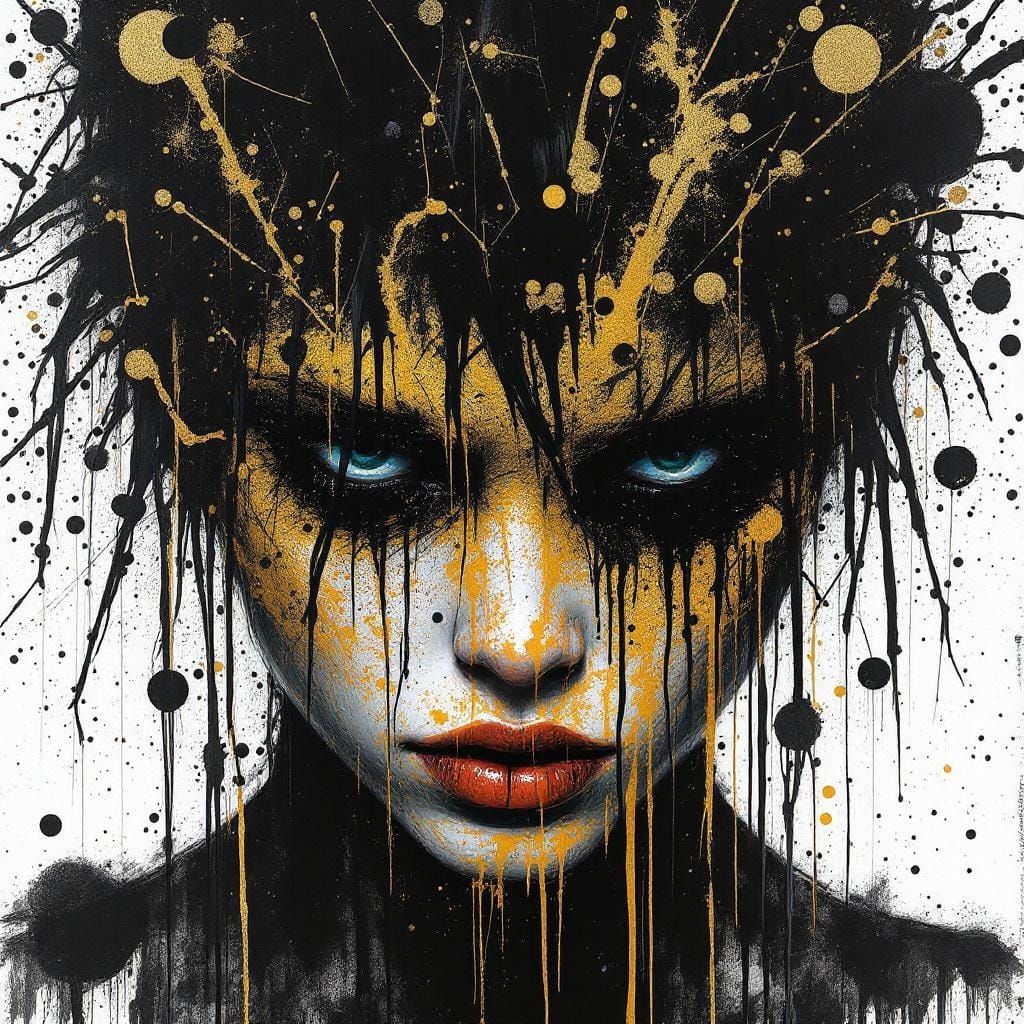 Defiant Psychological Warfare: Post-Punk Portrait with Gold ...