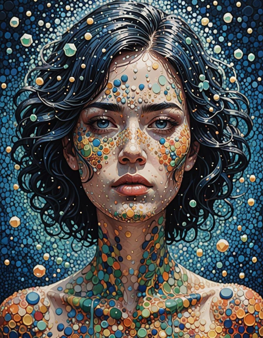 Kinetic Pointillism Artwork: Embracing Normalcy