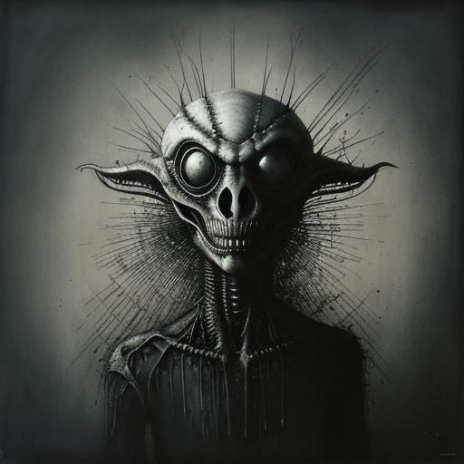 Terrifying Alien Creature in Gammell Style