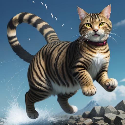 Hyperrealistic Tabby Cat in Anime Style