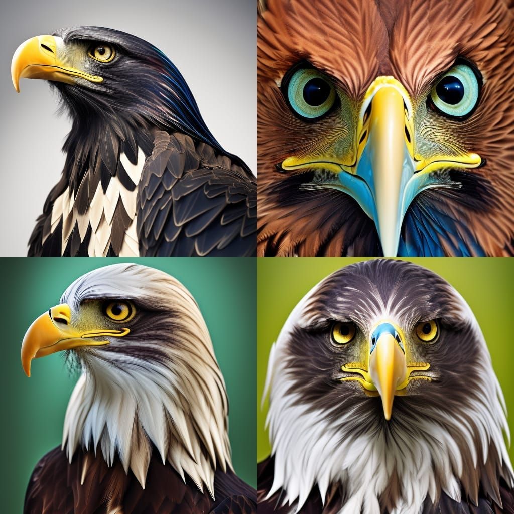 Majestic Colorful Eagle Close-Up Portrait