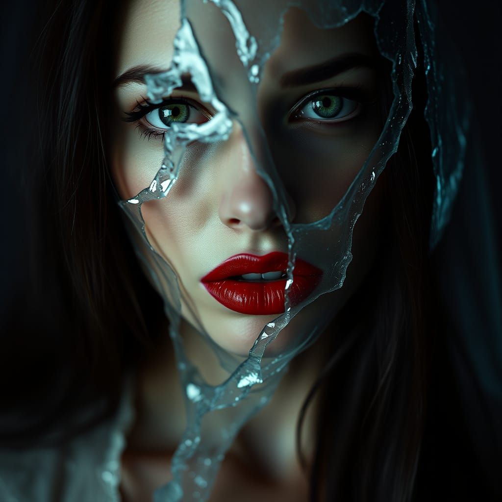 Ethereal Lady Trapped in Crystal Ice