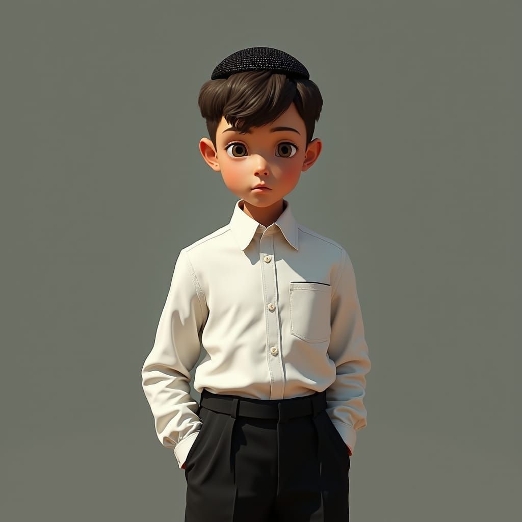 Young Boy in Traditional Dress: Matte Painting