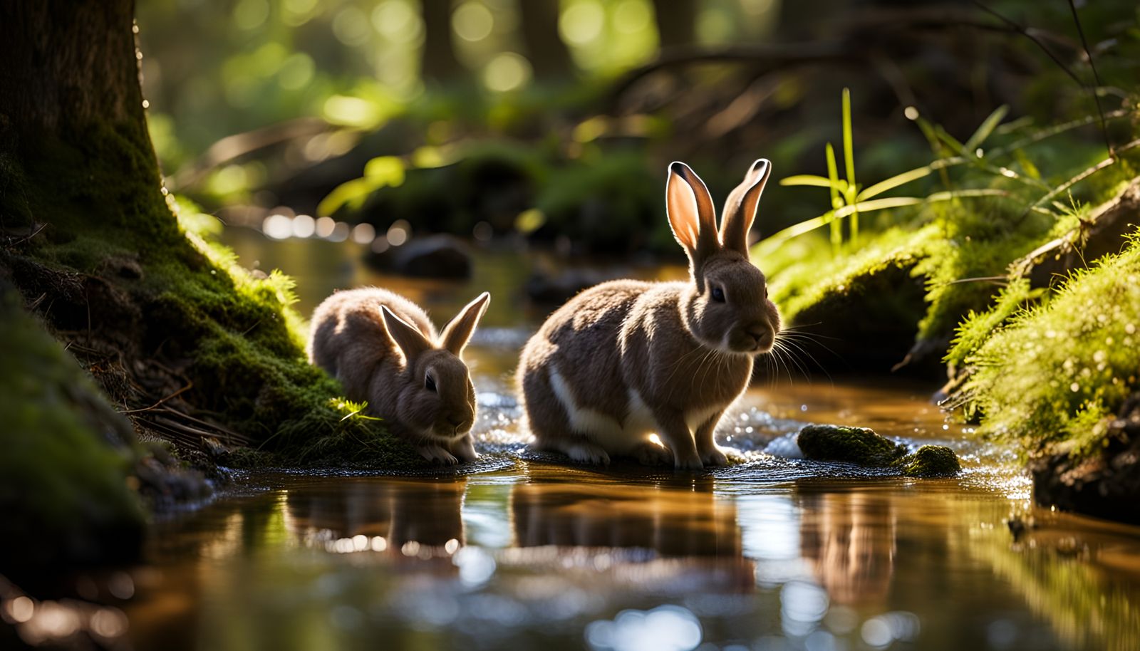 Rabbits at Babbling Brook with Ray Tracing