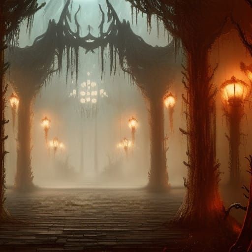 Sinister Hallway: "The Shining" in a Surreal Style