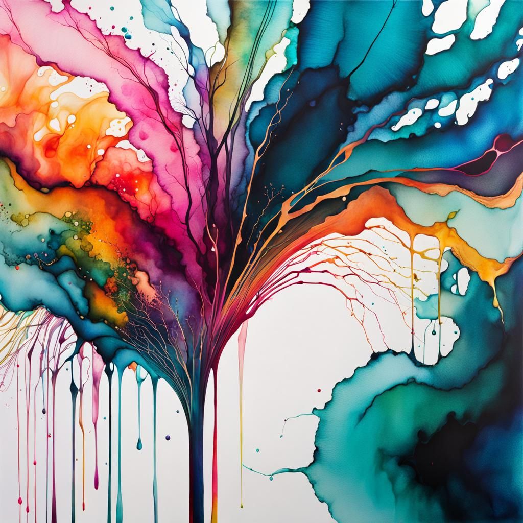 Organic Neurographic Art Therapy with Alcohol Ink