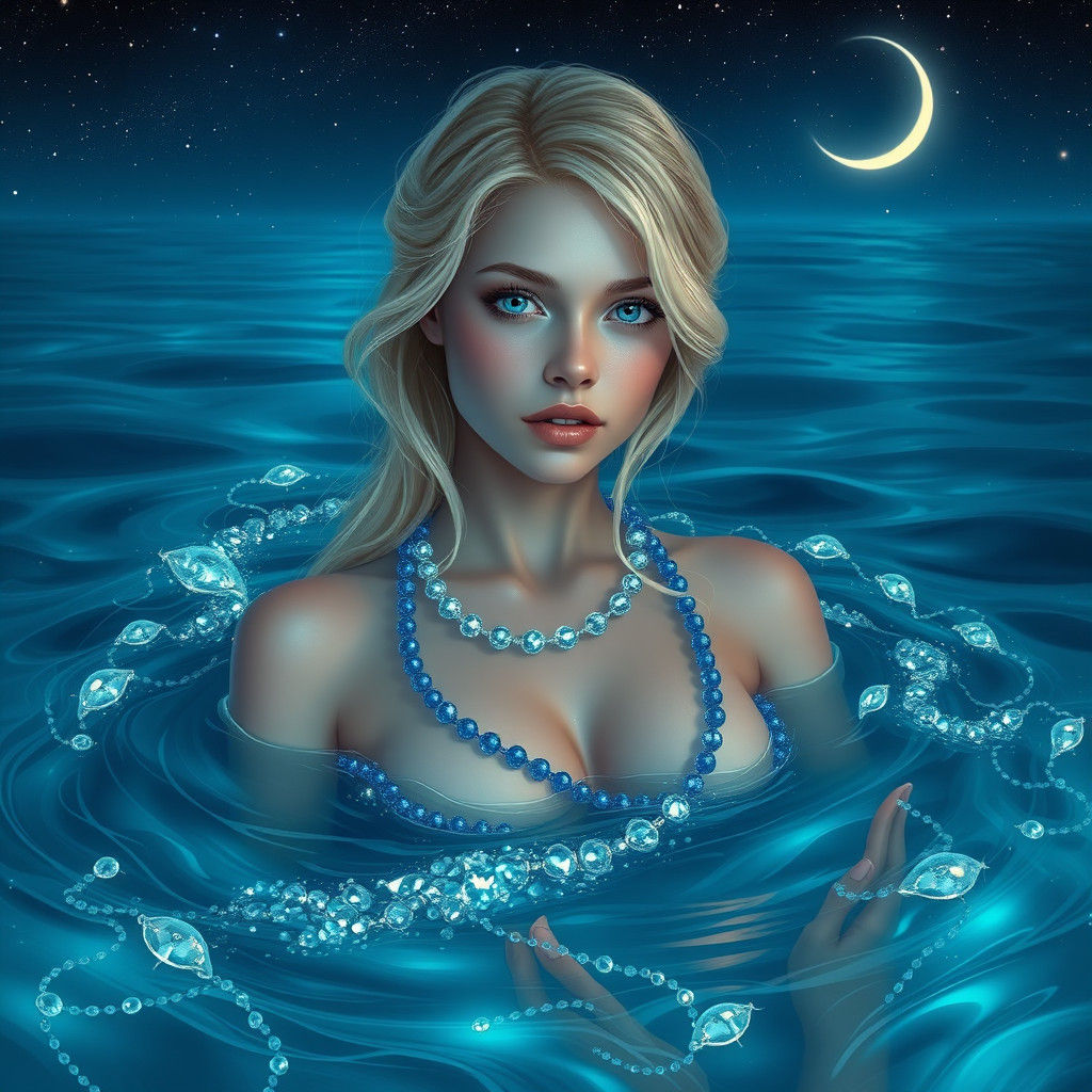 Bioluminescent Ocean Skinnydip: Dreamlike Fantasy Concept Ar...