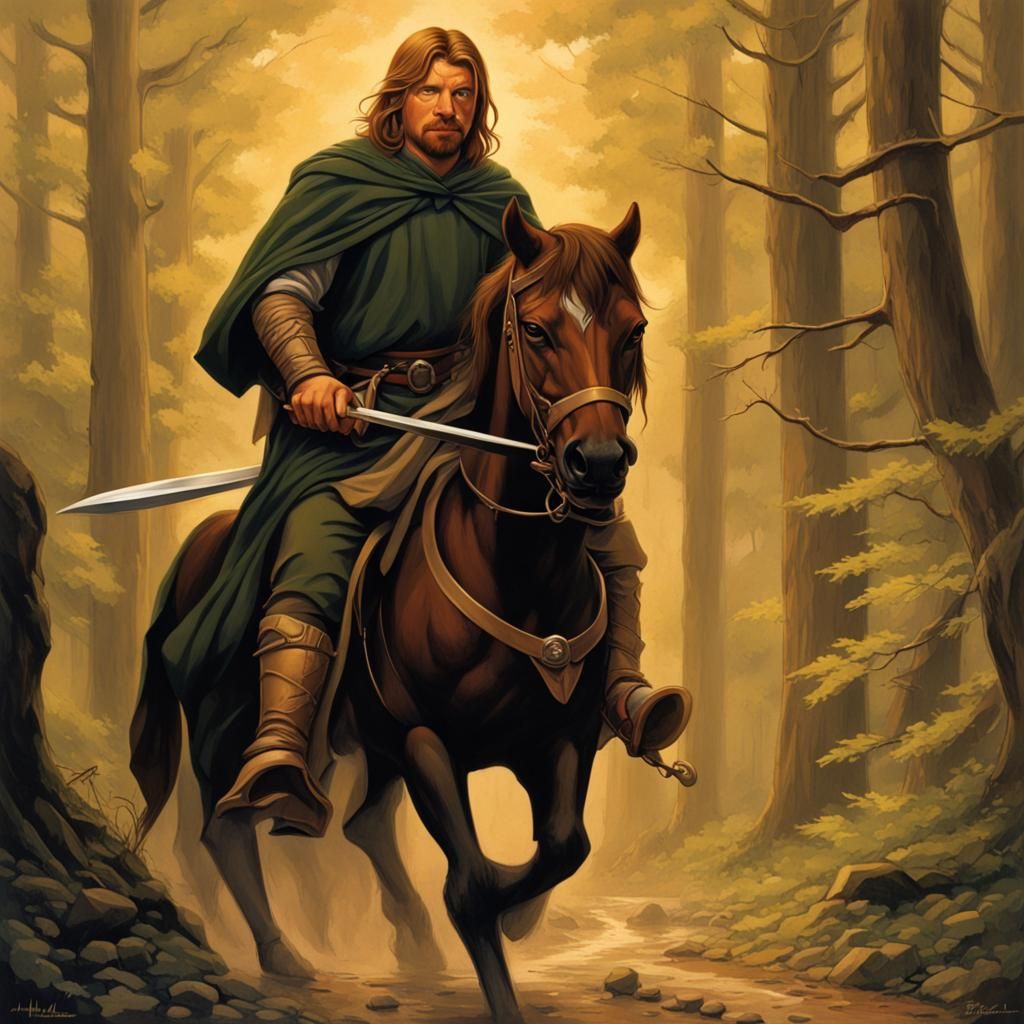 Boromir of Gondor in Classic Fantasy Style