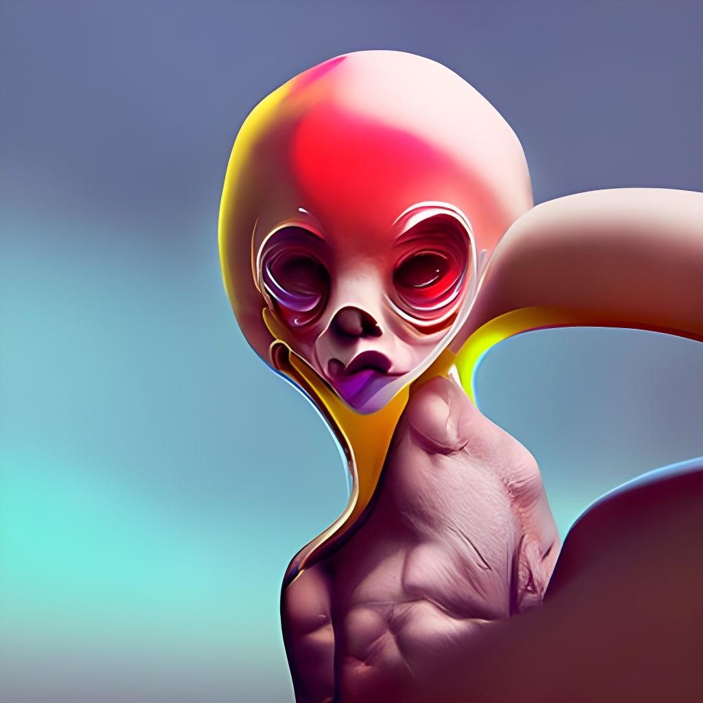 Vibrant Alien Prometheus, Lowbrow Art Style