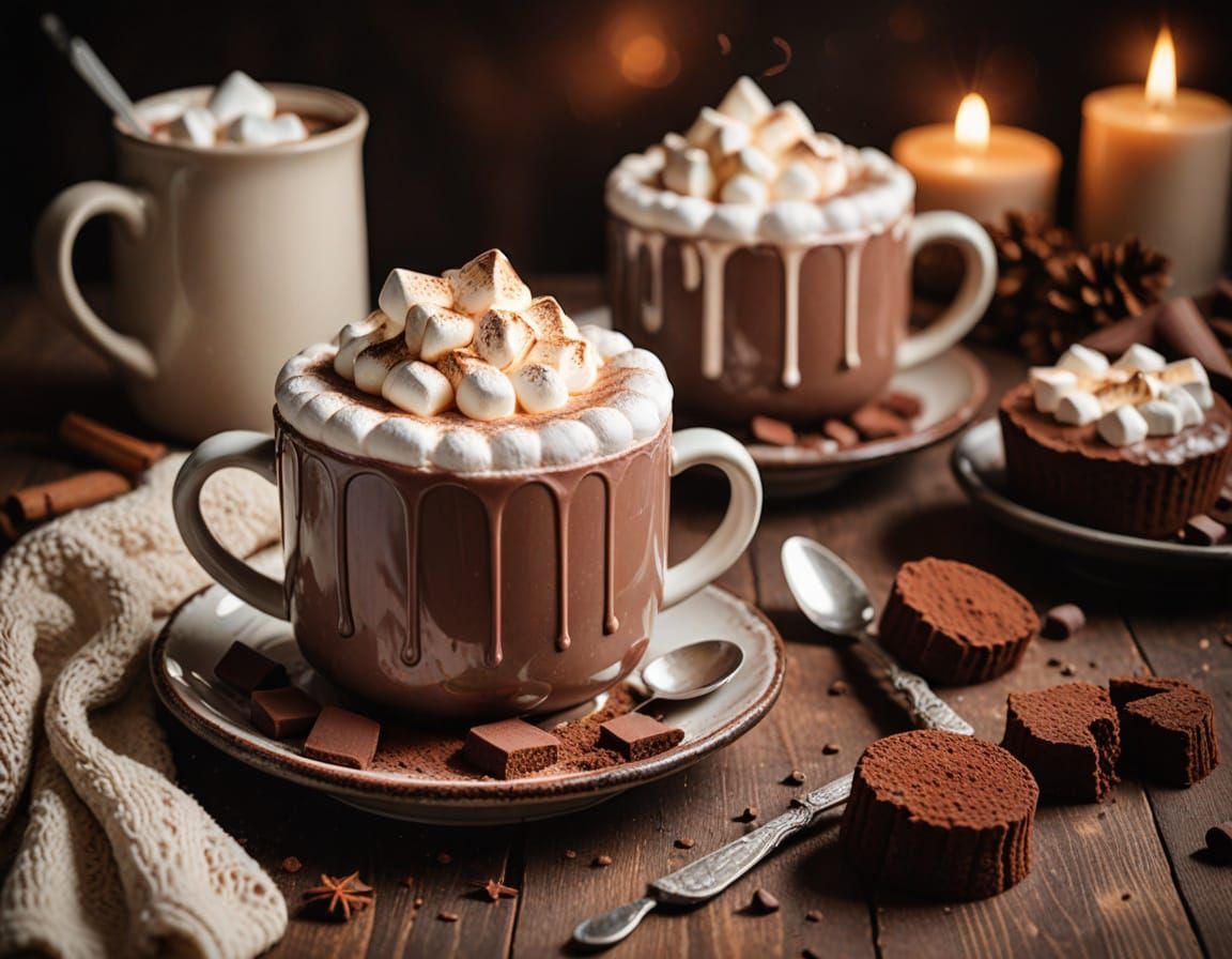 Cozy Hot Cocoa, Velvet Cake, and Marshmallow