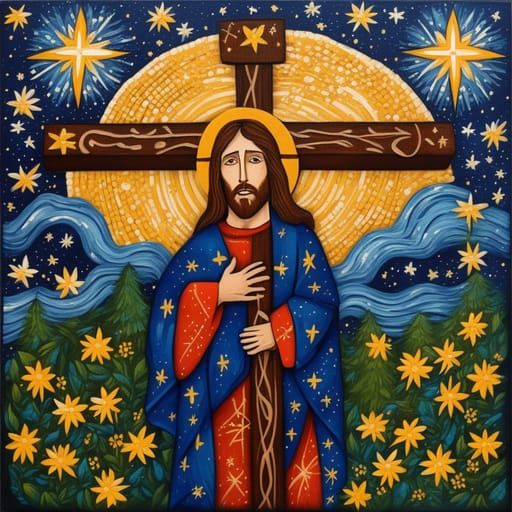 Iconic Depiction of Jesus Christ Portrait