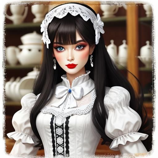 Elegant Bone China Doll Beauty