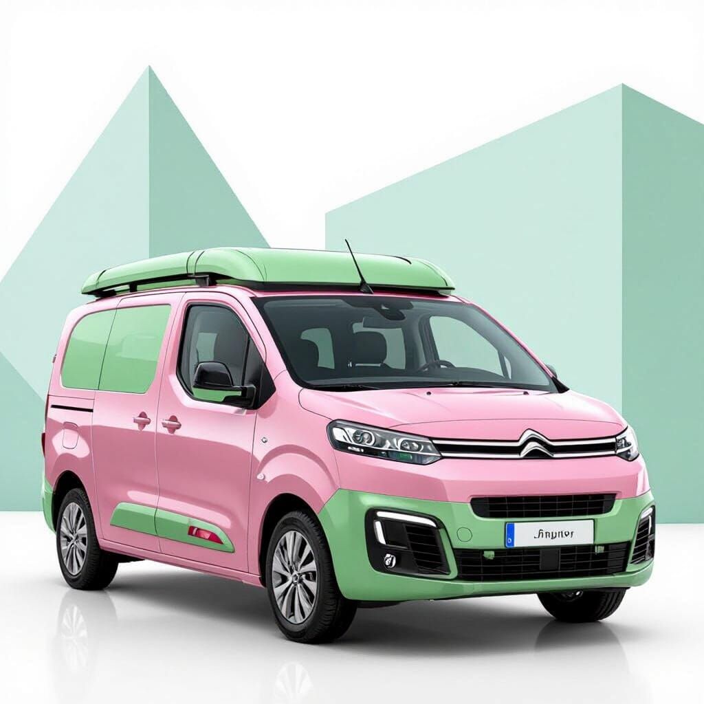 Two-Tone Citroën Jumpy in Modern Illustration Style