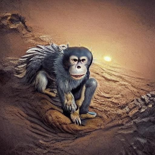 Monkey Macro Photography in Fever Dream Aesthetic