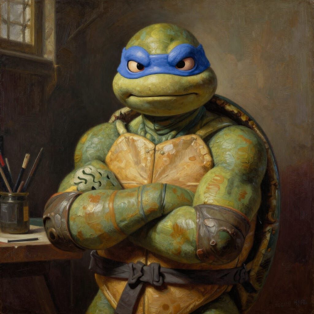 TMNT Painted by Leonardo in Renaissance Style