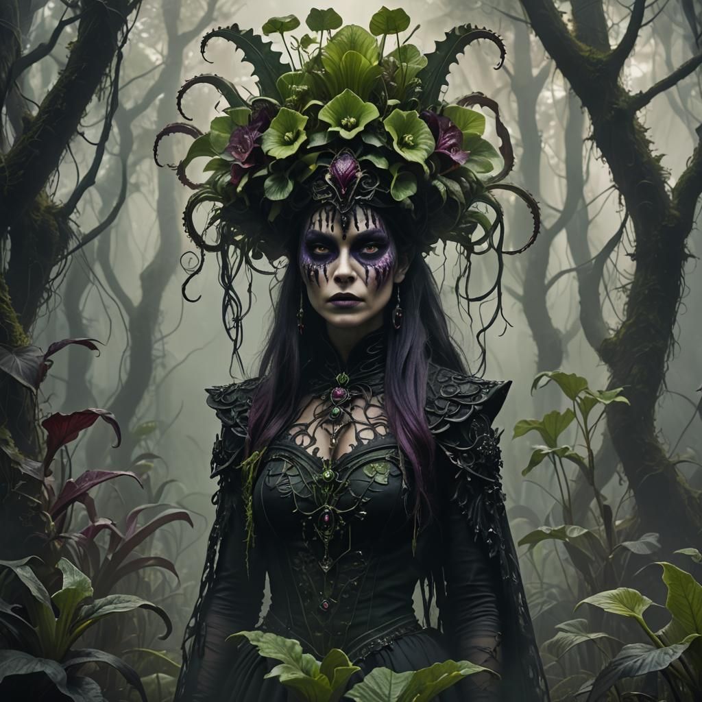 Gothic Dark Fantasy Carnivorous Plant Woman