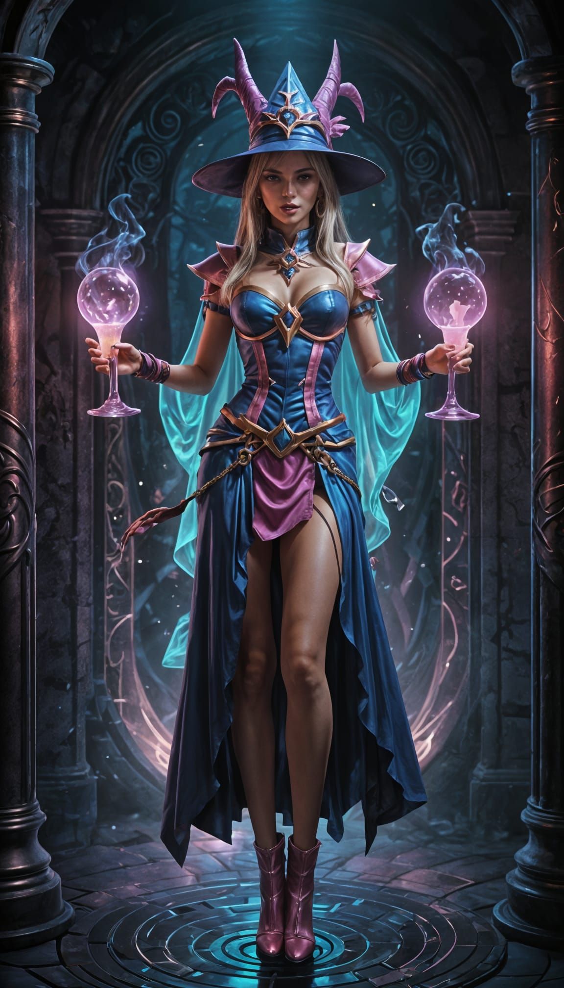 Dark Magician Girl in Neon Pastel Colors