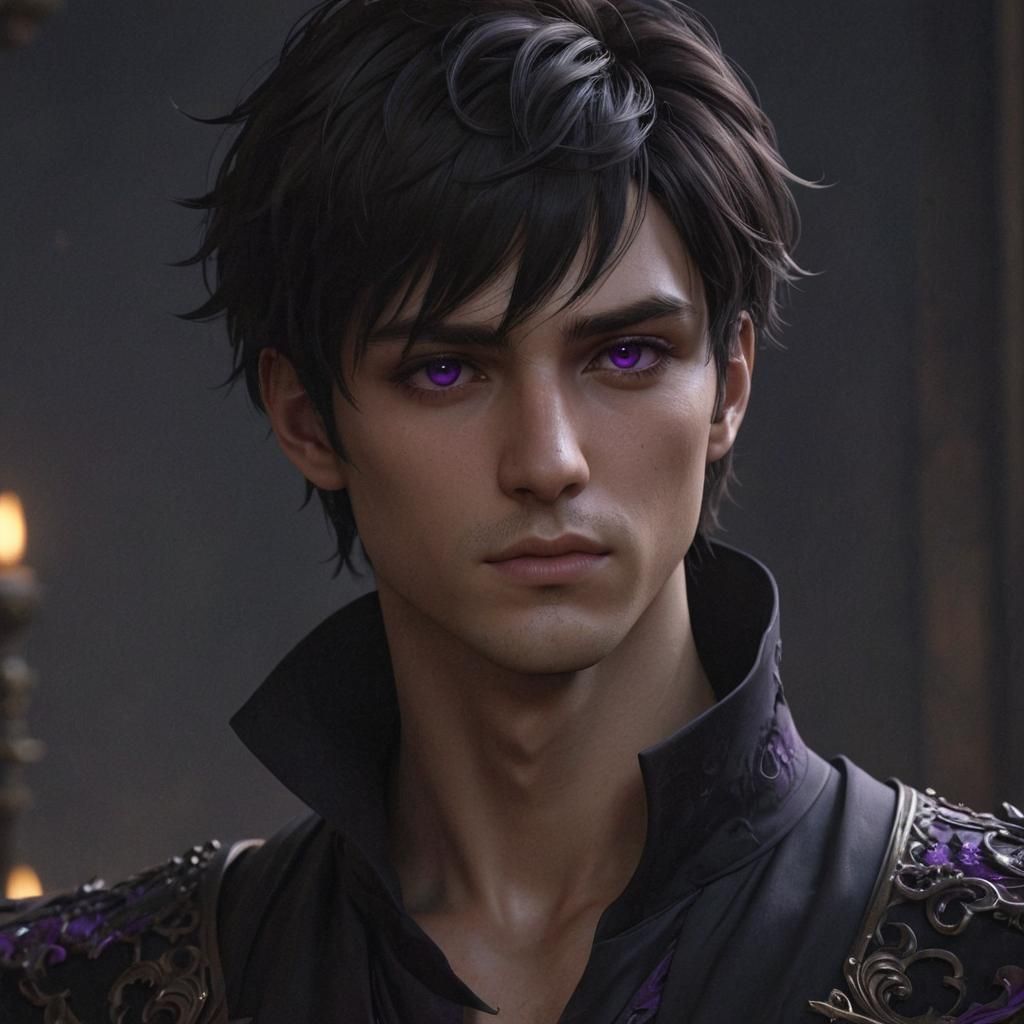 Fae Prince Portrait in Dark Fantasy Anime Style