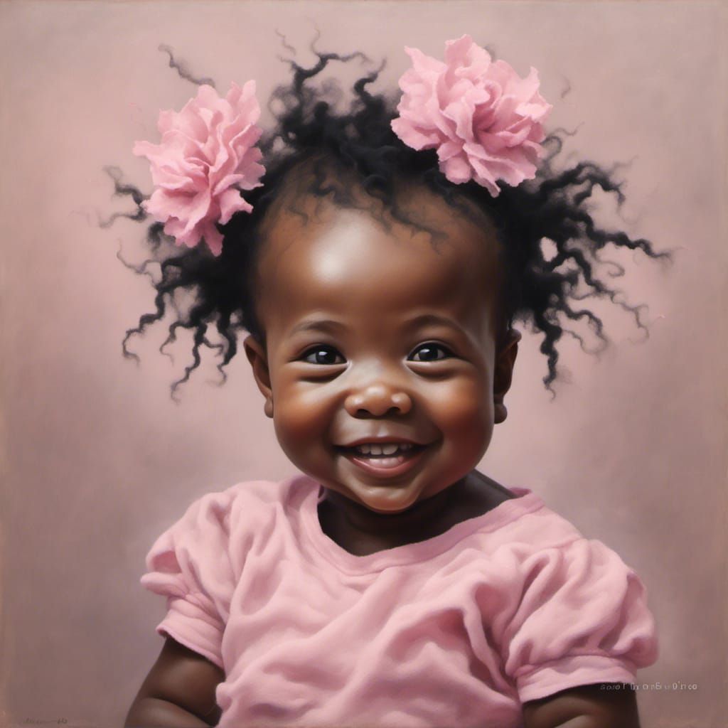 Minimalist Portrait of Smiling Baby Girl