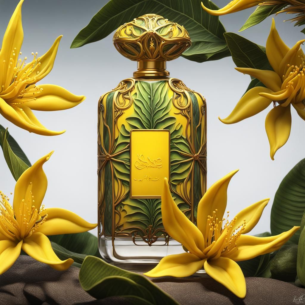 Tropical Ylang ylang yellow flower, Ylang ylang Arabian perfume, Arabic Ylang ylang exotic perfume
