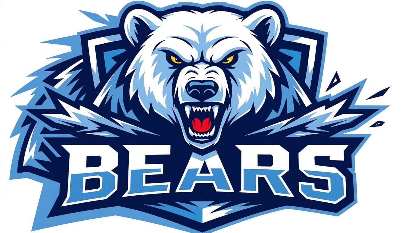 Stylized Polar Bear Hockey Logo Design