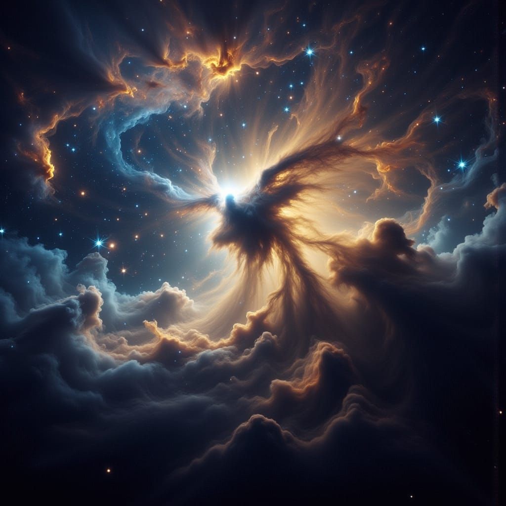 Surreal Nebula Landscape in Hyperrealistic Cyberpunk Style
