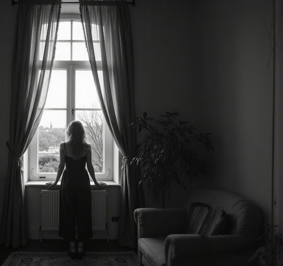 Black and White Portrait in Morning Sunlight