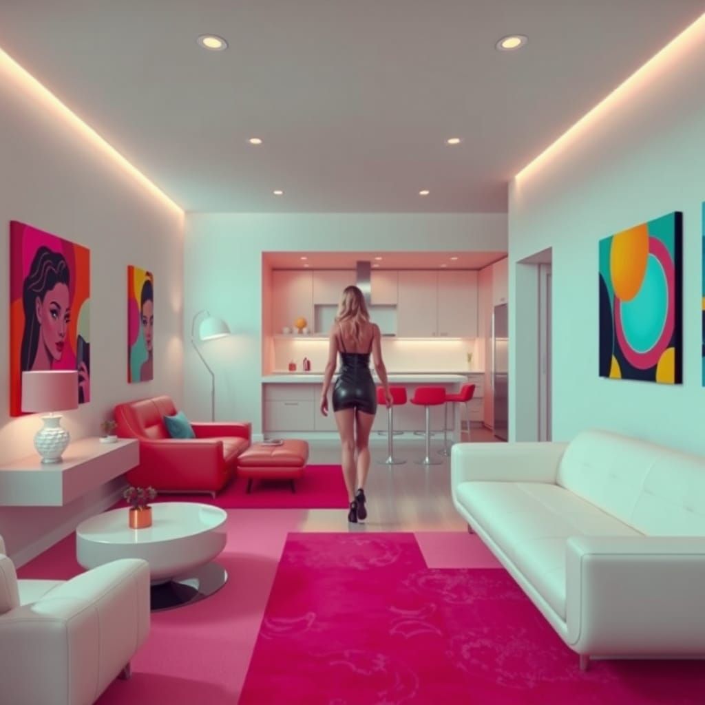 Futuristic Apartment with Pop Art Aesthetic