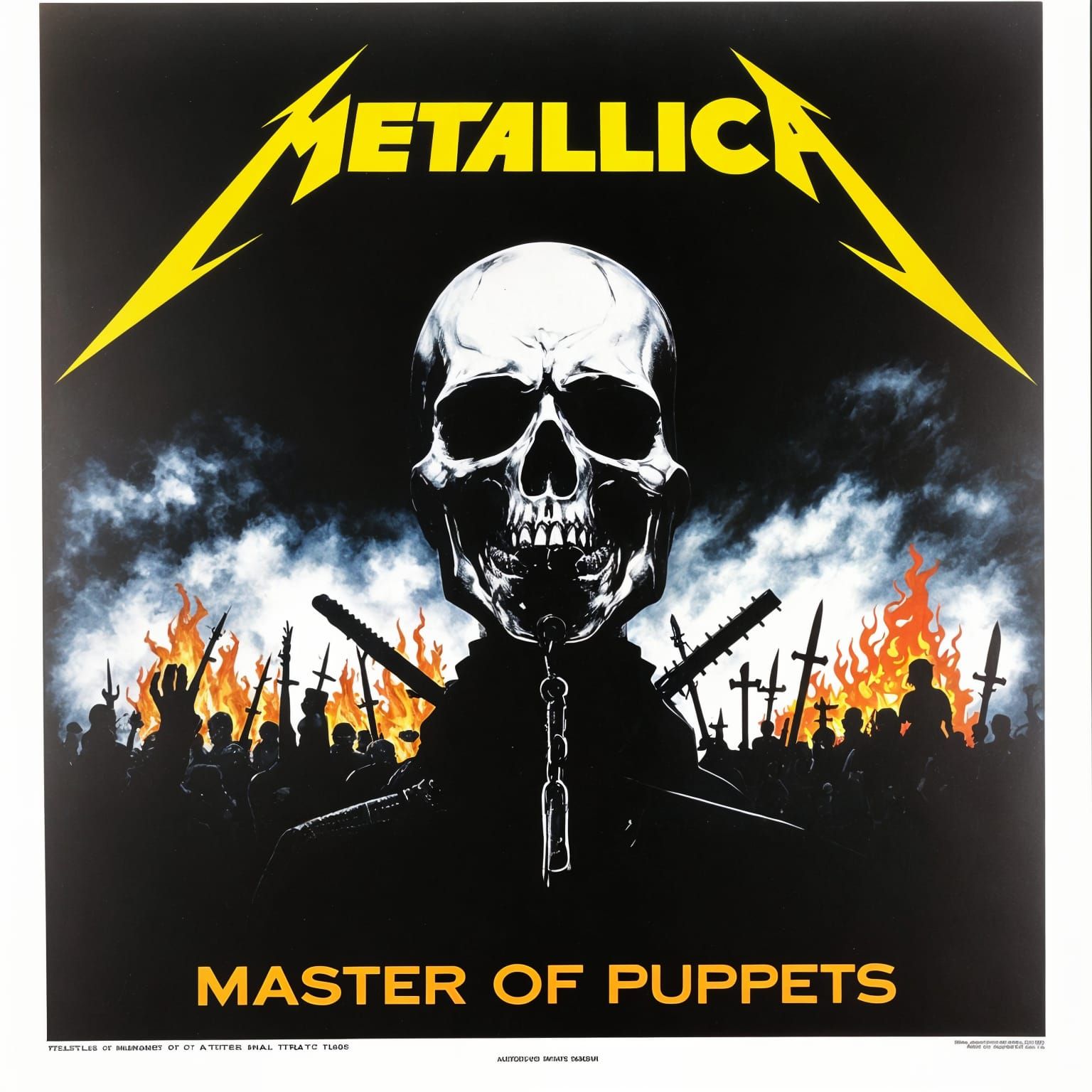 Heavy Metal Album Artwork of Master of Puppets in 1986 Style