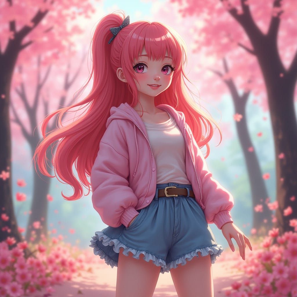 Sakura in Dreamlike Cherry Blossom Garden