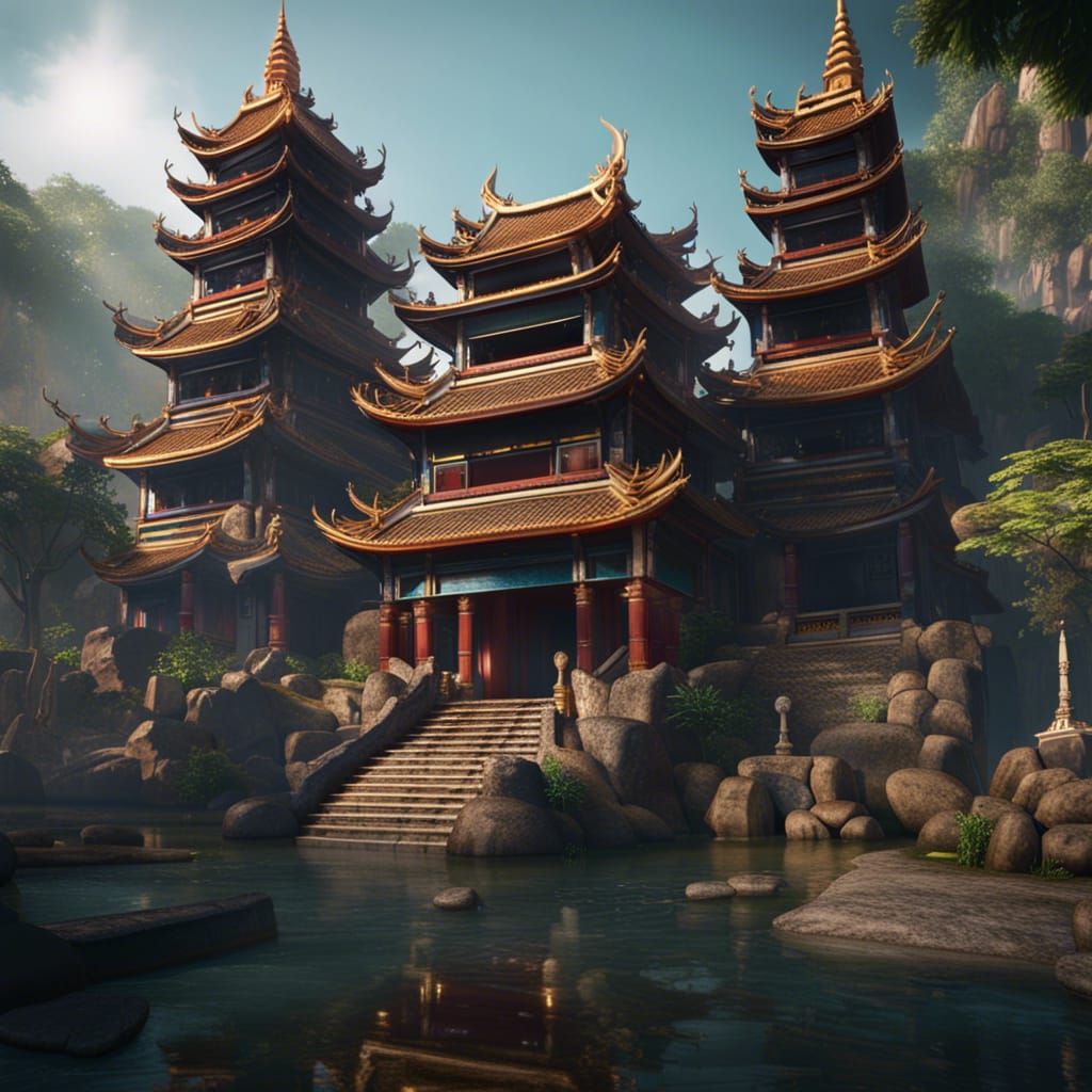 Photorealistic Vietnamese Temples in Unreal Engine 5