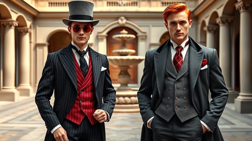 Elegant Gentlemen in Victorian Splendor