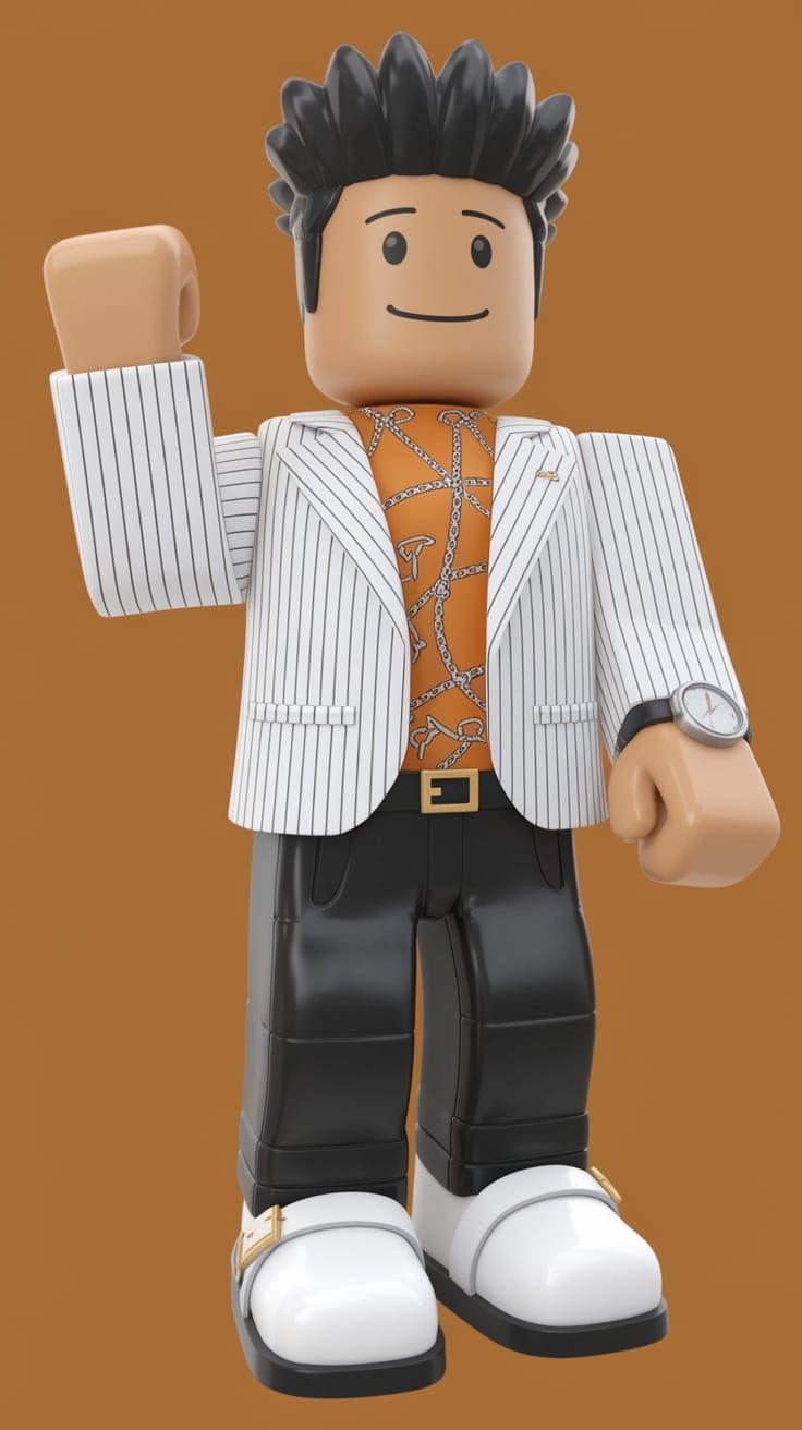 Yakuza-Inspired Roblox Avatar in T-Posed 3D Form