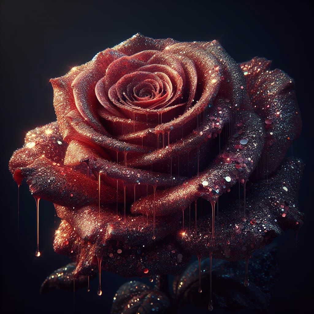 Glittery Rose in High Definition