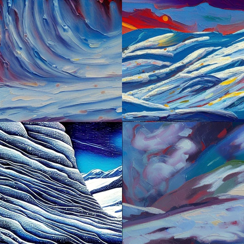 Barren Snowlands: Expressionist Impasto Oil Painting