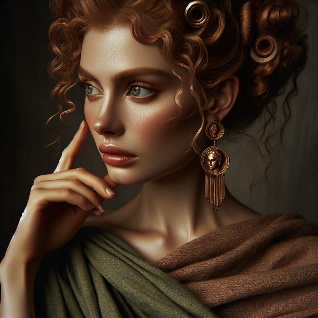 Greek Goddess of Fertility in Dramatic Lighting