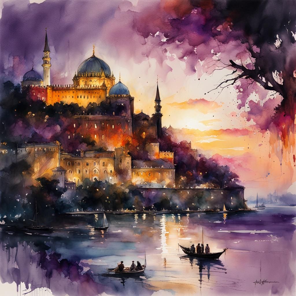 Topkapi Palace in Istanbul, seaside view