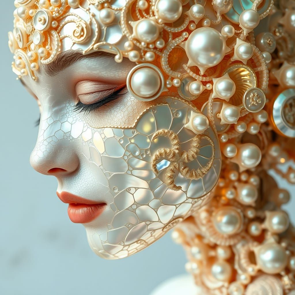 Ethereal Pearl Person in Digital Art Style