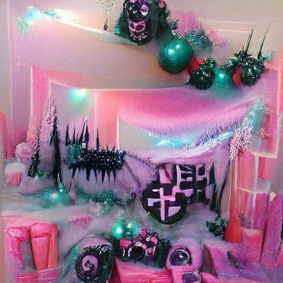 Christmas hellscape pastel goth