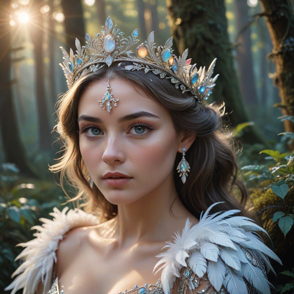 Breathtaking Diamond Tiara in Ethereal Forest