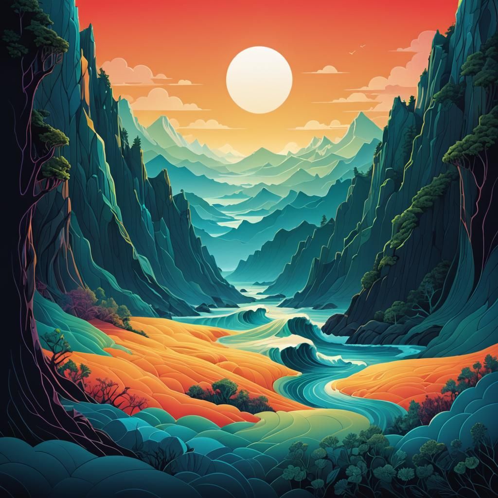 Playful Dog and Cat in Colorful Vector Art