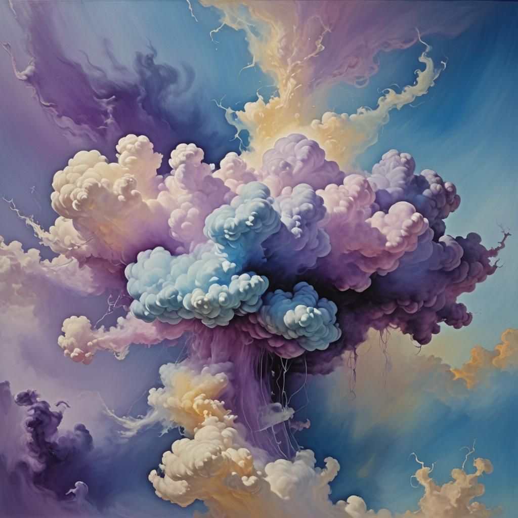 Surreal Amorphous Cloud Entity in Abstract Expressionism