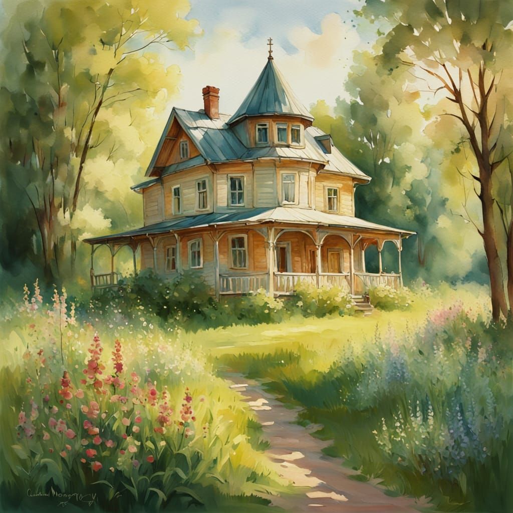 Idyllic Russian Country Home in Springtime