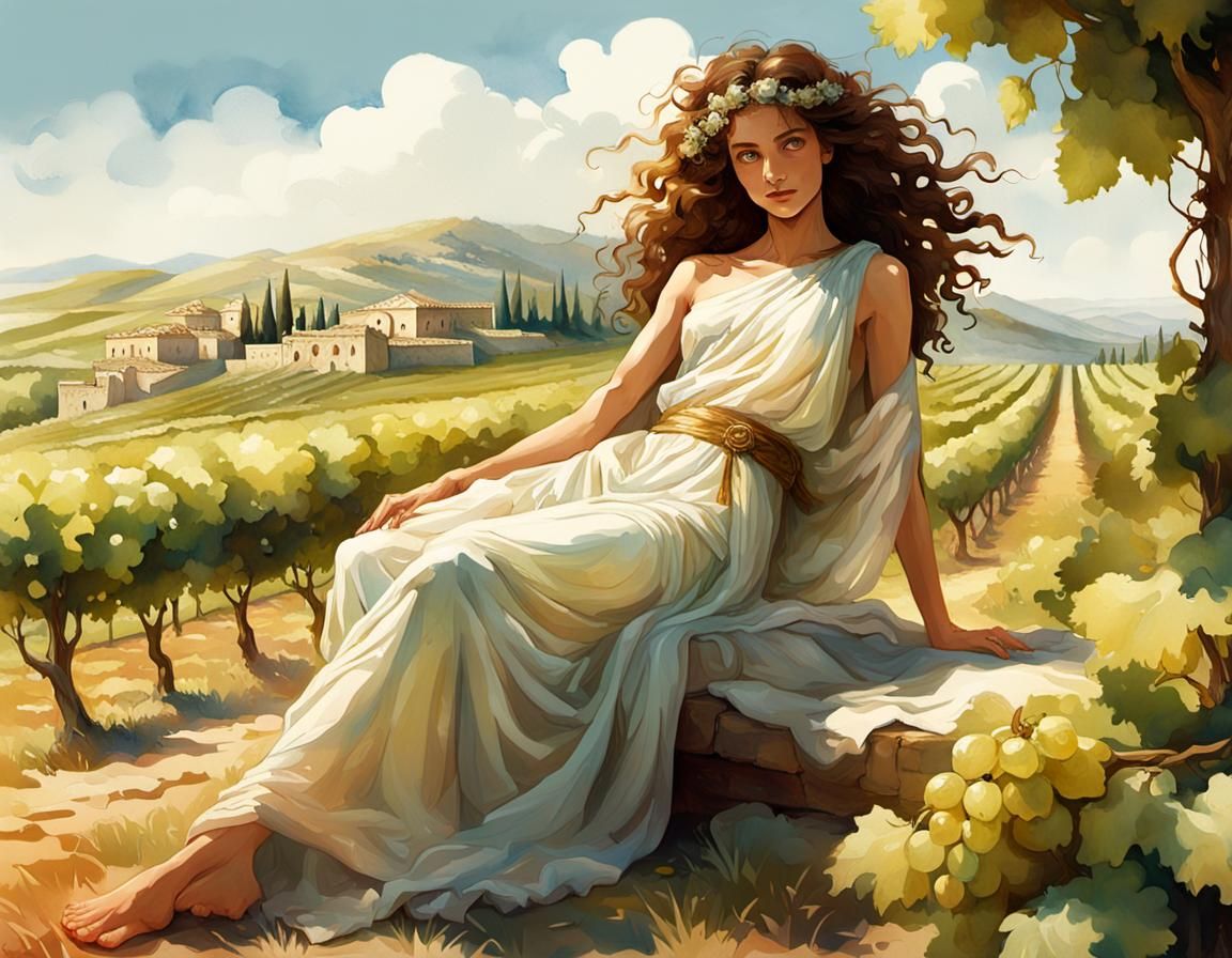 Greek Woman in Translucent Toga, DreamWorks Animation Style
